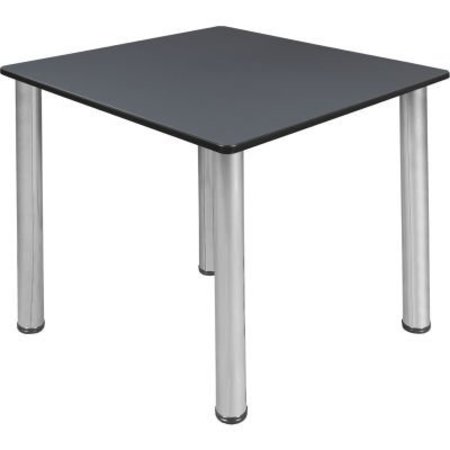 REGENCY SEATING Regency Kee 36" Square Multipurpose Breakroom Slim Table, Grey/ Chrome TB363618GYBPCM